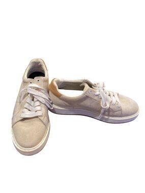 Ralph Lauren Lauren Angeline wms beige sheep leather sneakers sz 7.5 SKU 10-116